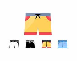 Shorts icons .set of 5 icons, line, outline, glyph, filled line, flat color and blue color. Editable strokes and pixel perfect. Can be used for digital products, prints, etc. vector