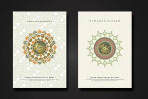 Set cover background template for ramadan event vector