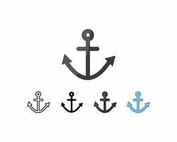 Anchor marine.set 5 icon design anchor,line, outline, glyph, filled line, flat color, and blue color.Editable strokes and pixel perfect.Can be used for digital products, prints etc. vector
