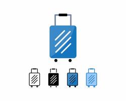 Suitcase symbol. travel luggage sign Icon .set icon,line, outline, glyph, filled line, flat color, and blue color.Editable strokes and pixel perfect.Can be used for digital products, prints etc. vector