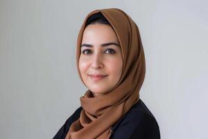 Portrait of smiling arabian woman photo