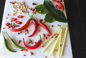 Spices for oriental cuisine in Thailand photo