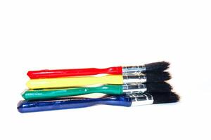 Paint brushes with black bristles photo