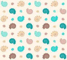 Sea shells seamless pattern on light background vector