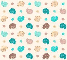 Sea shells seamless pattern on light background vector