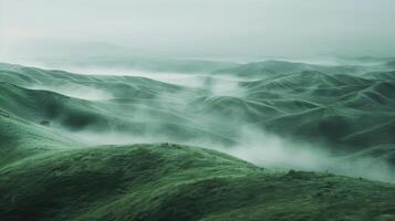 there is a lot of fog in the mountains photo