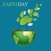 World earth day, Earth, environment and green leaves. vector