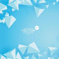 3d polygon triangle on blue background vector