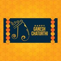 artistic ganesh chaturthi festival greeting background design vector