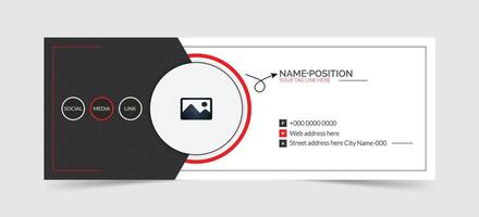 Personal email signature template design vector