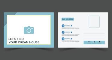 Simple and clean postcard template design vector