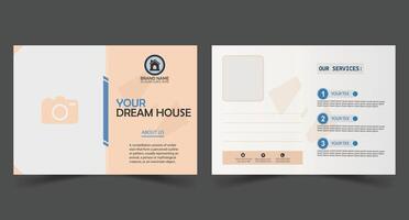 Simple and clean postcard template design vector