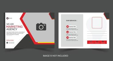 Simple and clean postcard template design vector