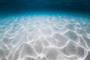 Ocean with patterns on white sand underwater in Hawaii photo