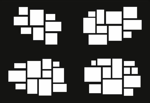 Set Pictures or photos frame collage abstract photo frames and digital photo wall template