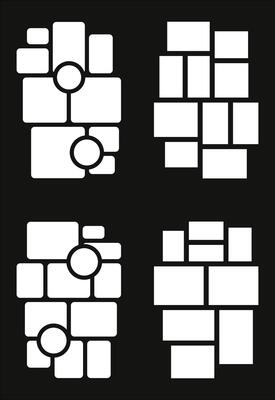 Set Pictures or photos frame collage abstract photo frames and digital photo wall template