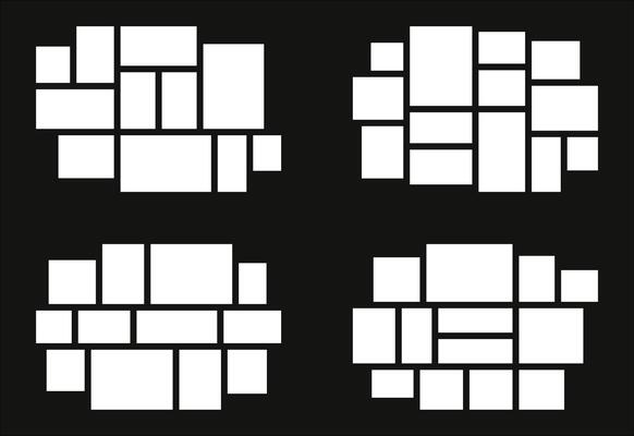 Set Pictures or photos frame collage abstract photo frames and digital photo wall template
