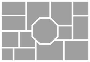 Pictures or photos frame collage. comics page grid layout abstract photo frames and digital photo wall template vector