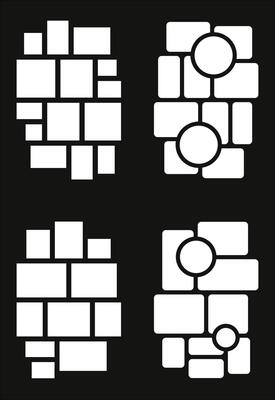 Set Pictures or photos frame collage abstract photo frames and digital photo wall template