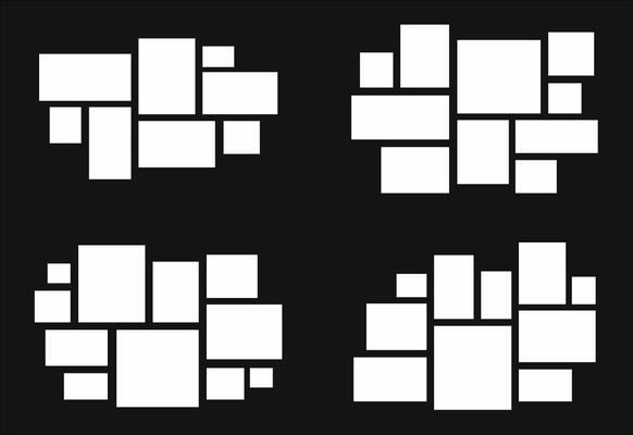 Set Pictures or photos frame collage abstract photo frames and digital photo wall template