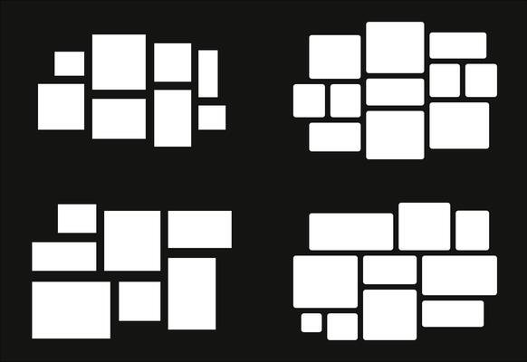 Set Pictures or photos frame collage abstract photo frames and digital photo wall template