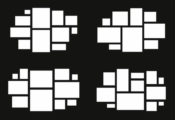 Set Pictures or photos frame collage abstract photo frames and digital photo wall template