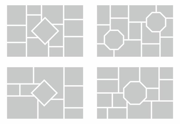 Pictures or photos frame collage. comics page grid layout abstract photo frames and digital photo wall template