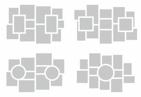Pictures or photos frame collage. comics page grid layout abstract photo frames and digital photo wall template vector