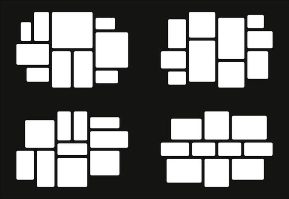 Set Pictures or photos frame collage abstract photo frames and digital photo wall template