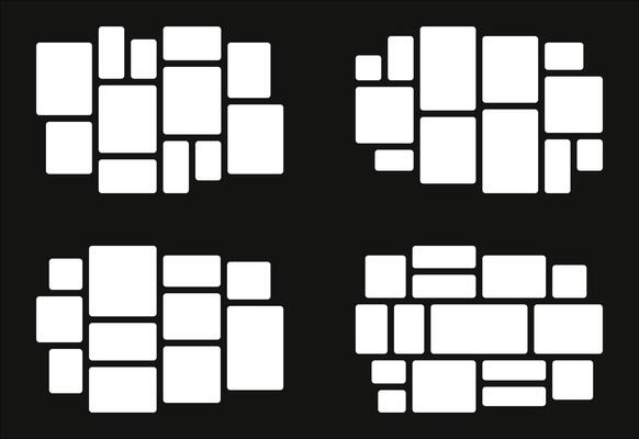 Set Pictures or photos frame collage abstract photo frames and digital photo wall template