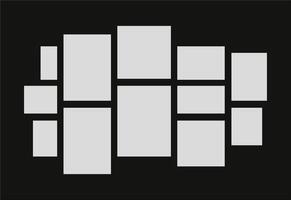 Pictures or photos frame collage. comics page grid layout abstract photo frames and digital photo wall template vector