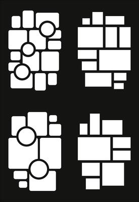 Set Pictures or photos frame collage abstract photo frames and digital photo wall template