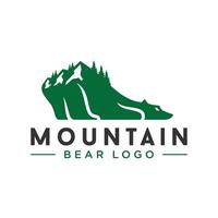 mountain bear illustration logo vector