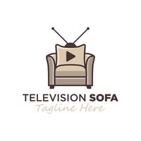 televisión sofá ilustración logo vector