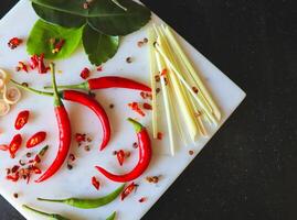 especias para oriental cocina en Tailandia foto