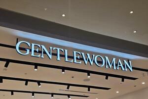 Bangkok, Thailand April 27, 2024 Gentlewoman sign. It is famous accessible fashion brand in Thailand. photo