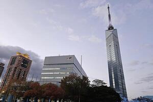 Fukuoka, Japan November 14, 2023 Fukuoka tower where is a famous landmark of Fukuoka. photo
