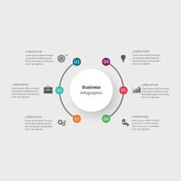 infografía, gráficos presentación. negocio concepto, cuadro, pasos, proceso. infografía datos visualización. puesta en marcha modelo vector