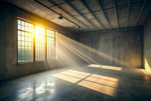 An empty room with sunlight coming out representing a background photo