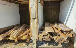 stacks of wood stored on shelves. April 12, 2024 photo