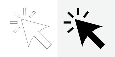 Click Set Icon, the icon of a pointer arrow. cursor icon in . vector