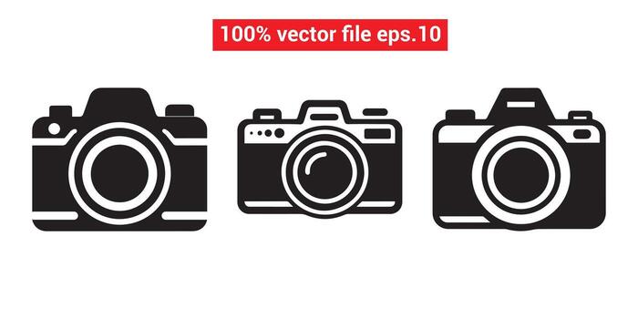 illustration of a camera icon. Sign and symbol for a photo camera. Icon for photography vector