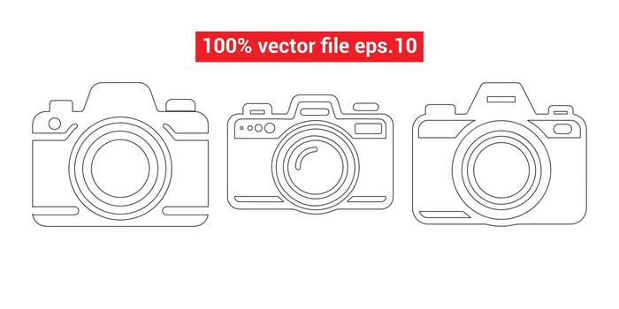 illustration of a camera icon. Sign and symbol for a photo camera. Icon for photography vector