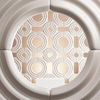 abstract background white circle pattern for product presentation. 3D illustration photo