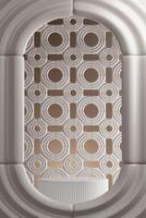 abstract background white circle pattern for product presentation. 3D illustration photo