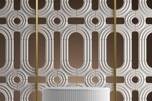 abstract background white circle pattern for product presentation. 3D illustration photo