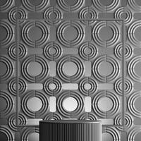 abstract background gray circle pattern for product presentation. 3D illustration photo
