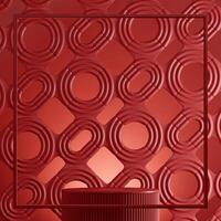 abstract background red circle pattern for product presentation. 3D illustration photo