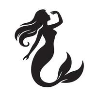 Silhouette of a Mermaid vector