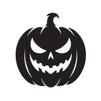 Silhouette of a Jack-O-Lantern, Pumpkin, Happy Halloween vector
